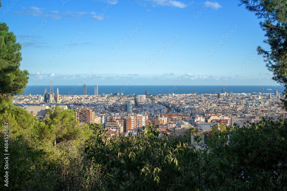 view of Barcelona from bunkers del carmel
view of the sea from the coast of island
Panoramic view of Barcelona