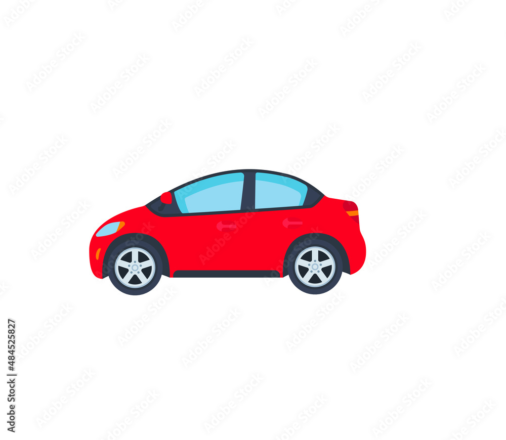 Red Car vector isolated icon. Emoji illustration. Vehicle vector emoticon