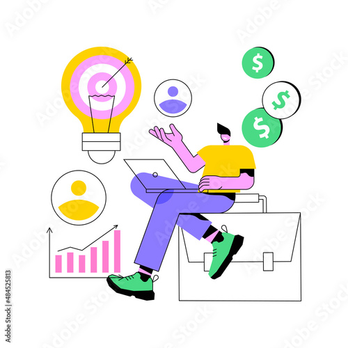 Project initiation abstract concept vector illustration. Project documentation, business analysis, vision and scope, determine goals, task assignment, timeframe and timeline abstract metaphor.