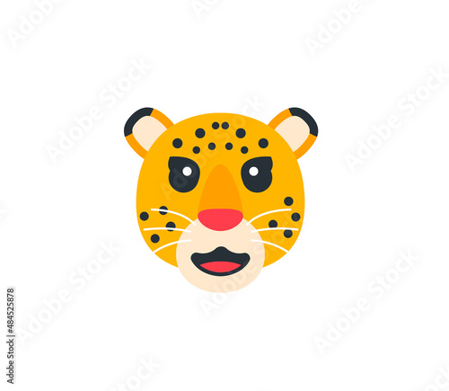Leopard face vector isolated icon. Emoji illustration. Leopard vector emoticon
