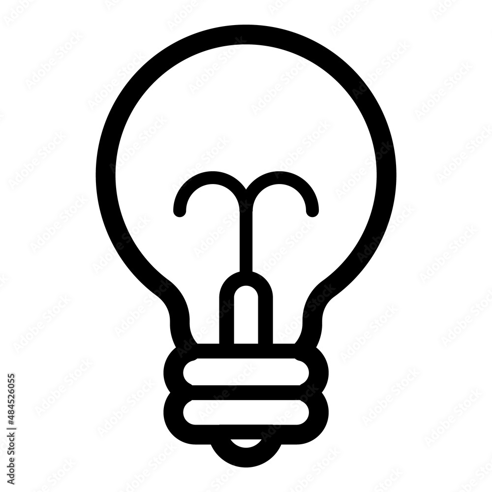 Lightbulb Flat Icon Isolated On White Background Lightbulb Flat Icon Isolated On White Background