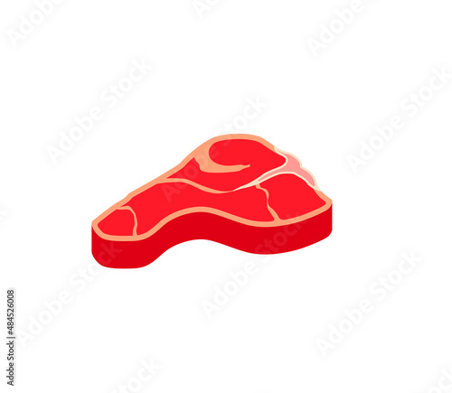 T-bone vector isolated icon. Emoji illustration. Steak meat vector emoticon