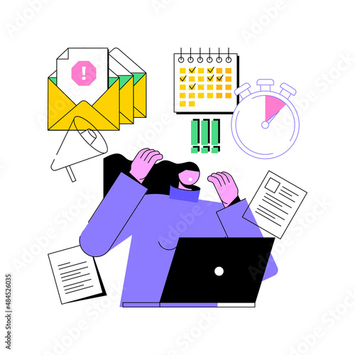 Deadline abstract concept vector illustration. Project management, work time limit, task due dates, deadline reminder, study assignments accomplishment, tax payment planning abstract metaphor.