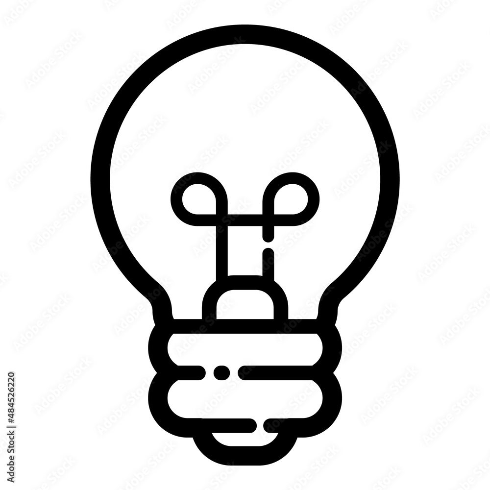Lightbulb Flat Icon Isolated On White Background Lightbulb Flat Icon Isolated On White Background