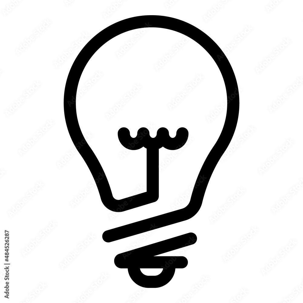 Lightbulb Flat Icon Isolated On White Background Lightbulb Flat Icon Isolated On White Background