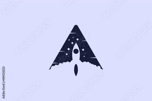 Letter A and aerospace logo