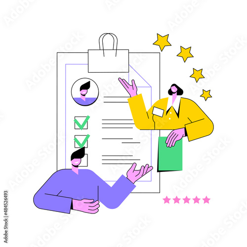 Performance rating abstract concept vector illustration. Performance review, rating management, employee work measurement, efficiency feedback, scoring system, meet expectation abstract metaphor.