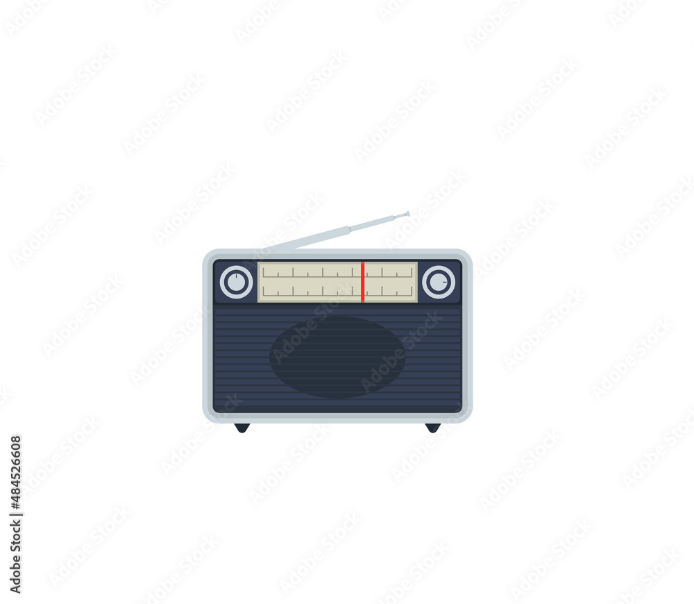 Radio tuner vector isolated icon. Radio emoji illustration. Radio vector  isolated emoticon Stock Vector | Adobe Stock