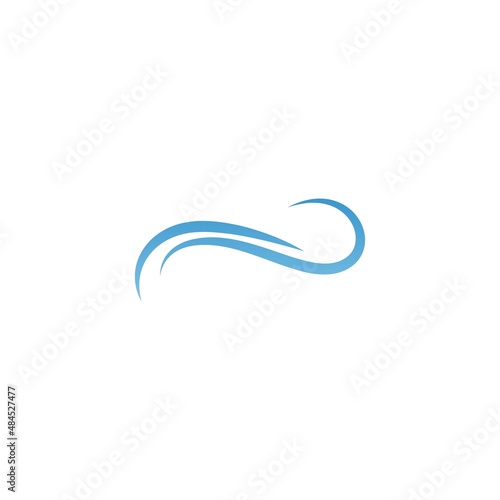 Two simple water wave lines illustration logo icon © xbudhong