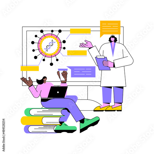 HPV education programs abstract concept vector illustration. HPV awareness programs, human papillomavirus explained, health education, online consultation, virus information abstract metaphor.