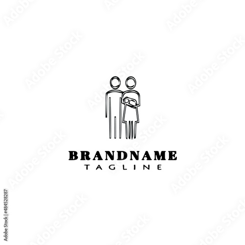 family logo cartoon icon design template black isolated vector illustration