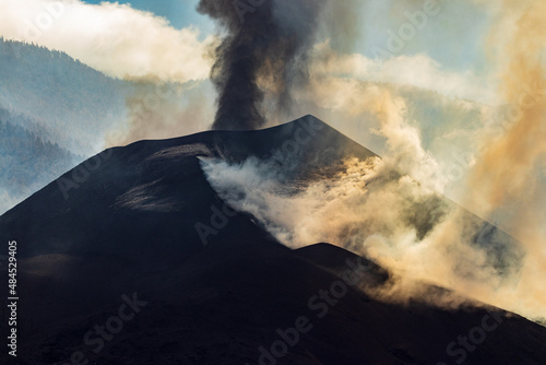 View of eruption of Cumbre Vieja Volcano. La Palma  Canary Islands  Spain. November  2021