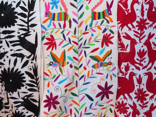 traditional mexican textile pattern, otomi photo