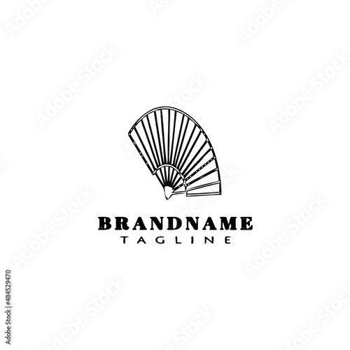 spanish fan logo cartoon icon design template black isolated vector