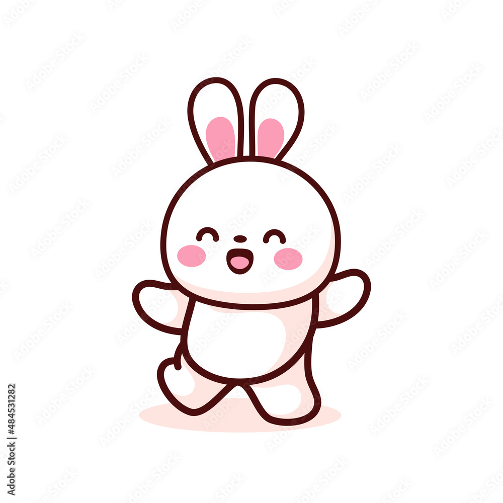 Fototapeta premium cute bunny with valentine love balloon