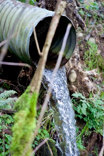 water flowing from a pipe