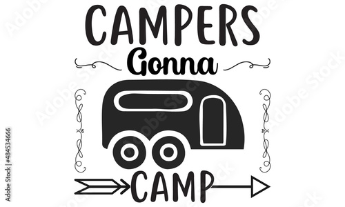 Camping crew   Camping quote T-shirt Design.