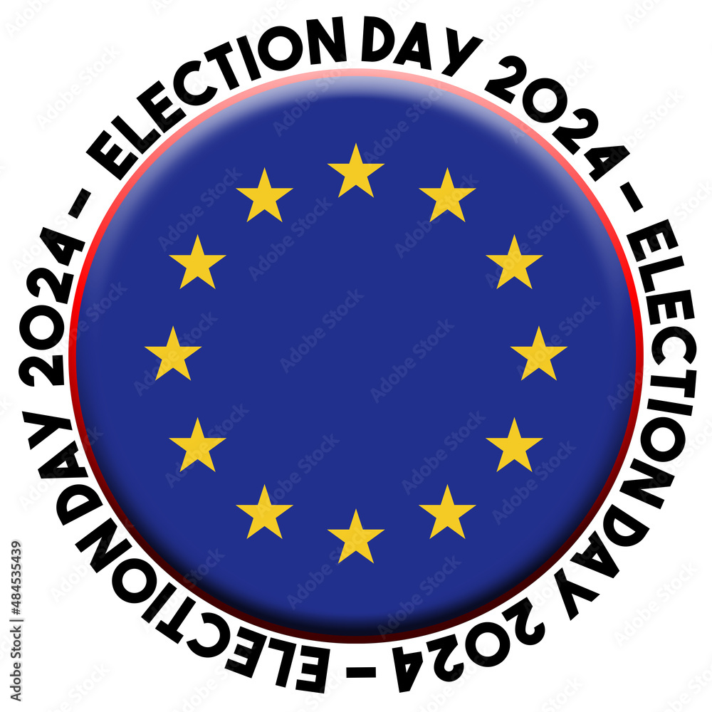 European Union Election Day 2024 Circular Flag Concept - 3D Illustration European Union Election Day 2024 Circular Flag Concept - 3D Illustration