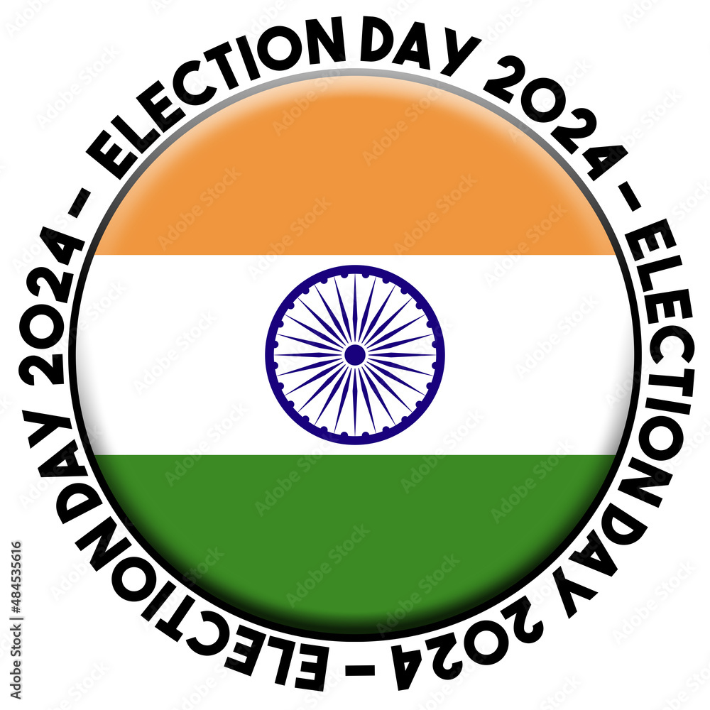 India Election Day 2024 Circular Flag Concept 3D Illustration