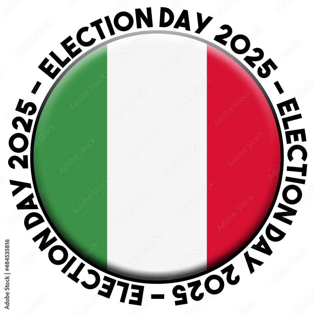 Italy Election Day 2025 Circular Flag Concept - 3D Illustration Italy Election Day 2025 Circular Flag Concept - 3D Illustration