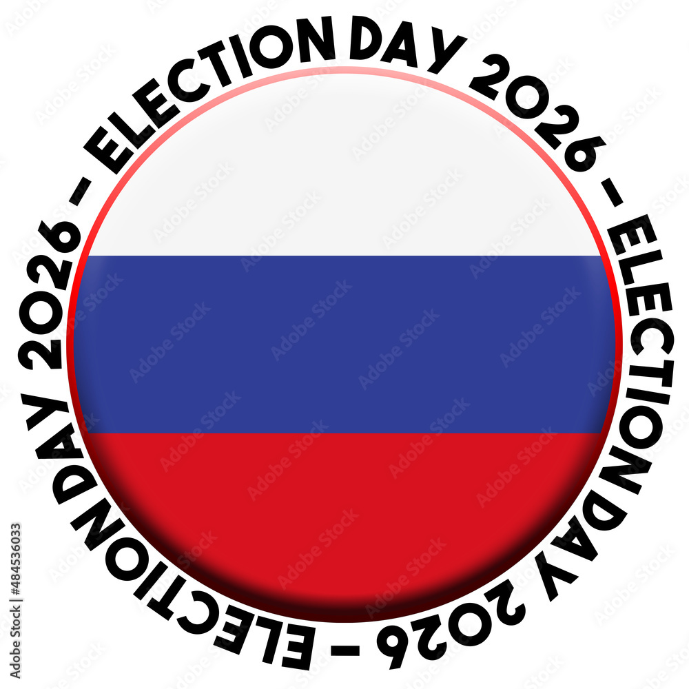 Russia Election Day 2026 Circular Flag Concept - 3D Illustration Russia Election Day 2026 Circular Flag Concept - 3D Illustration
