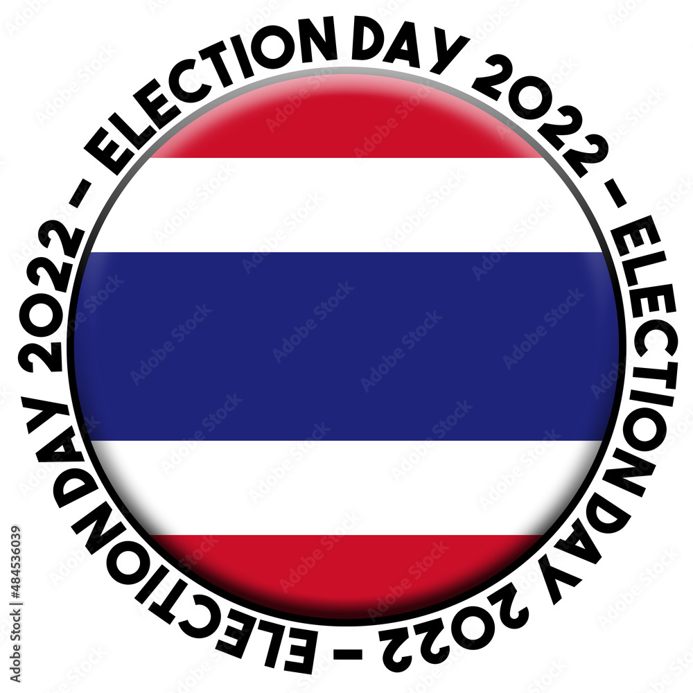 Thailand Election Day 2022 Circular Flag Concept - 3D Illustration Thailand Election Day 2022 Circular Flag Concept - 3D Illustration