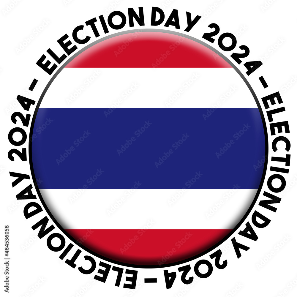 Thailand Election Day 2024 Circular Flag Concept - 3D Illustration Thailand Election Day 2024 Circular Flag Concept - 3D Illustration