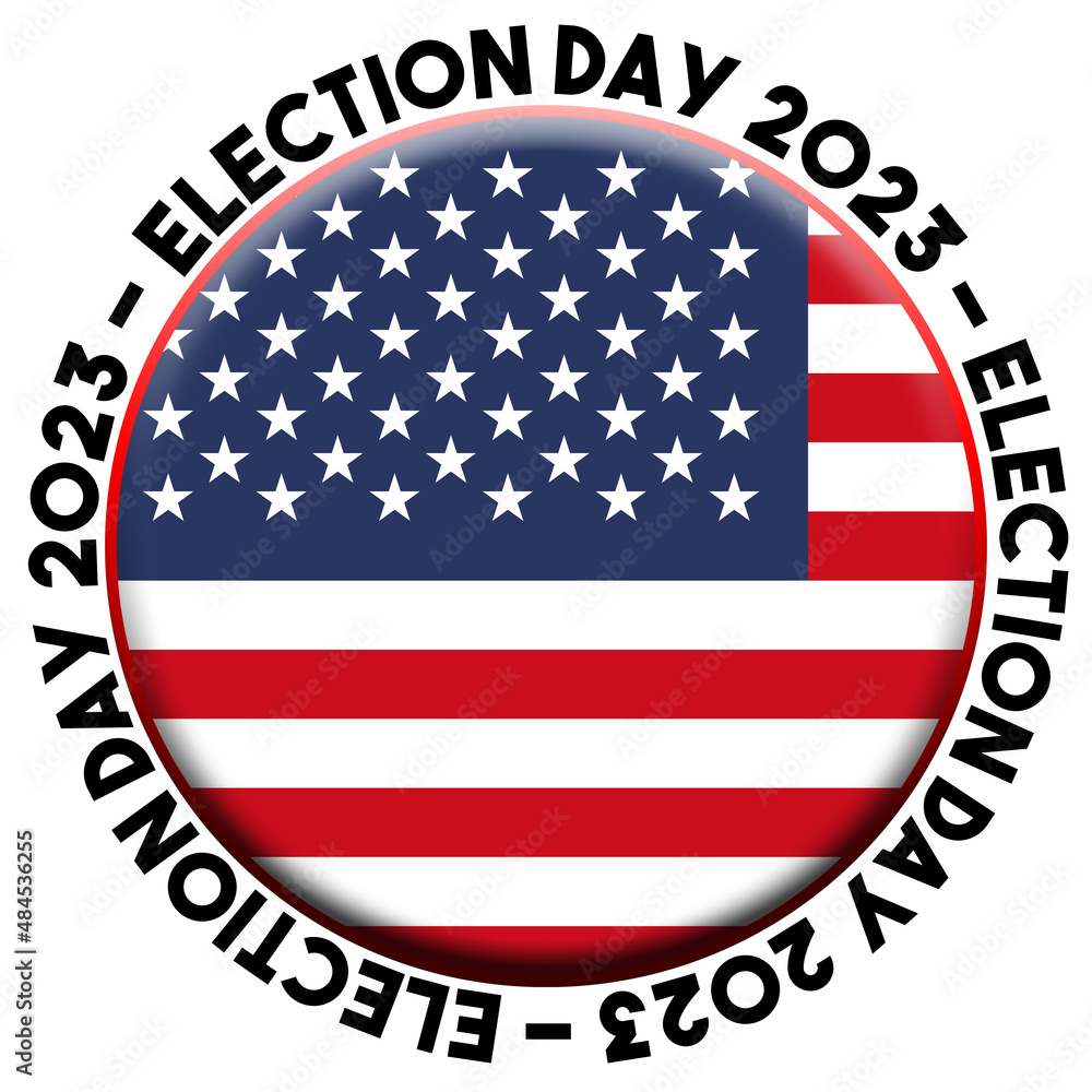 USA Election Day 2023 Circular Flag Concept - 3D Illustration USA Election Day 2023 Circular Flag Concept - 3D Illustration