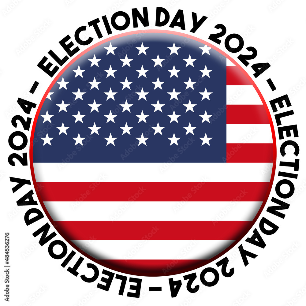 USA Election Day 2023 Circular Flag Concept - 3D Illustration USA Election Day 2023 Circular Flag Concept - 3D Illustration
