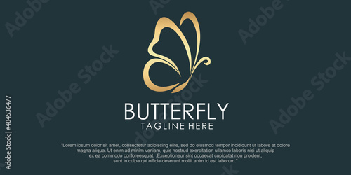 luxury butterfly logo with flat minimalist logo design