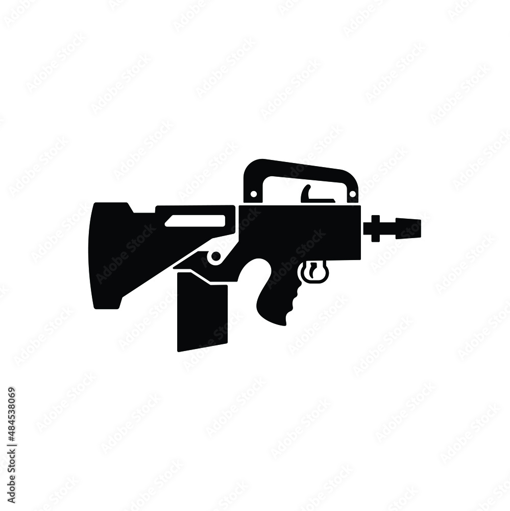 Rifle gun icon vector isolated on white, weapon sign and symbol illustration. Rifle gun icon vector isolated on white, weapon sign and symbol illustration.
