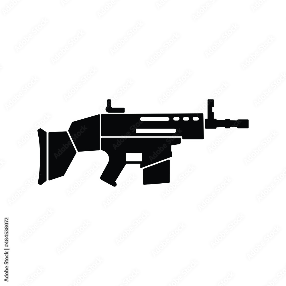 Rifle gun icon vector isolated on white, weapon sign and symbol illustration.