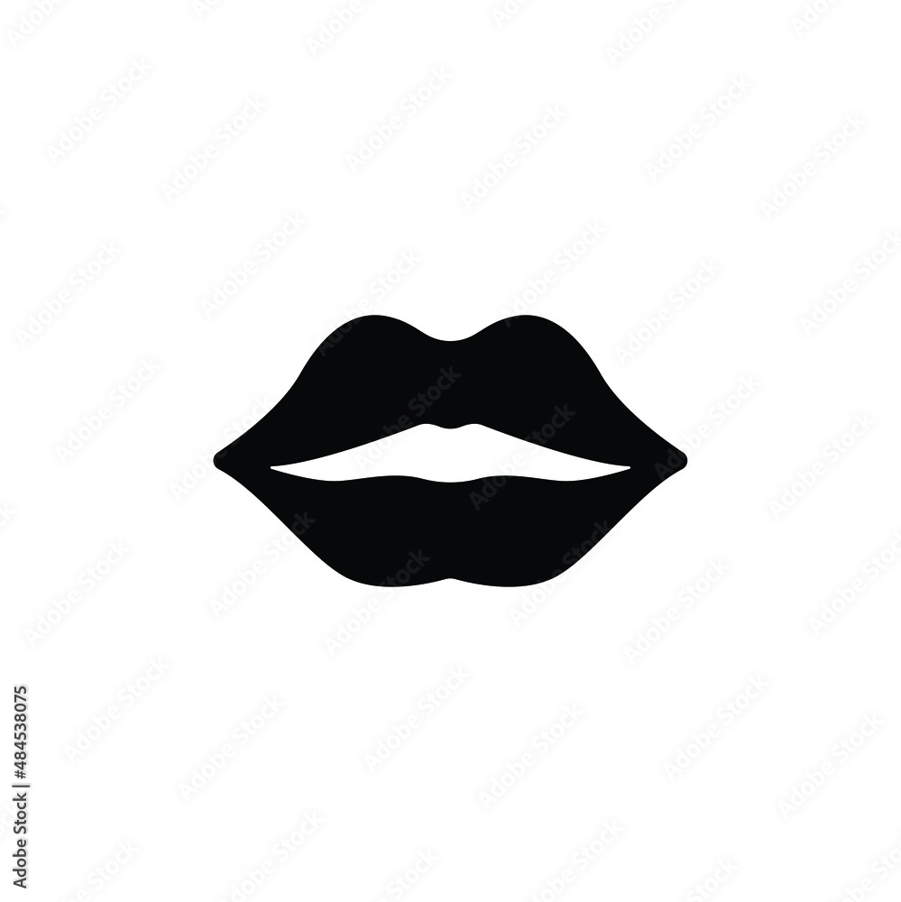 Lady lip icon vector isolated on white, sign and symbol illustration. Lady lip icon vector isolated on white, sign and symbol illustration.