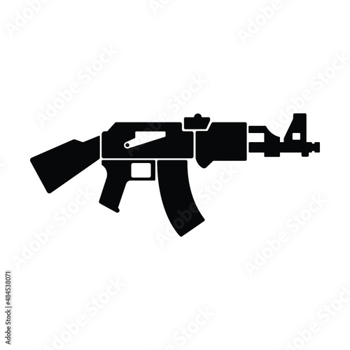 Rifle gun icon vector isolated on white, weapon sign and symbol illustration.