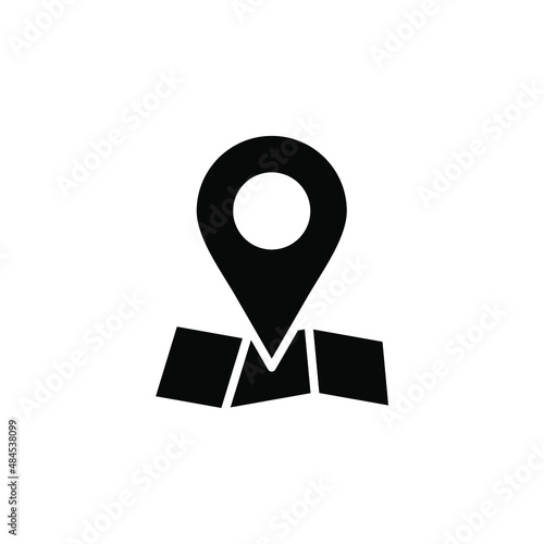 Gps, Map, Navigation, Direction Solid Icon Vector Illustration Logo Template. Suitable For Many Purposes.