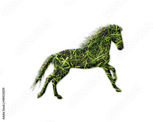 Horse Animal Grass green Logo icon illustration