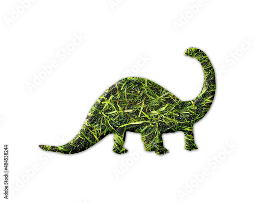 Dinosaur Dino T rex Grass green Logo icon illustration