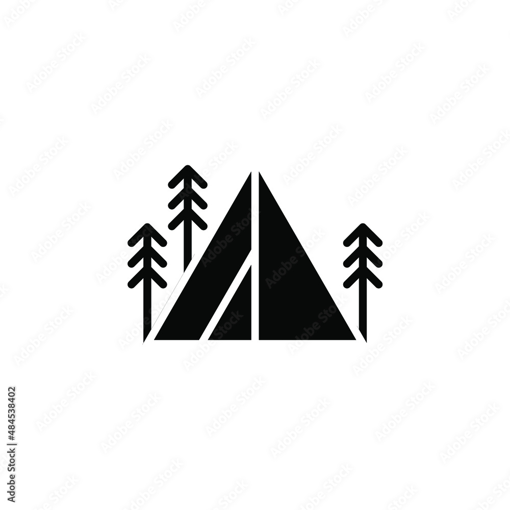 Obraz premium Camp, Tent, Camping, Travel Solid Icon Vector Illustration Logo Template. Suitable For Many Purposes.