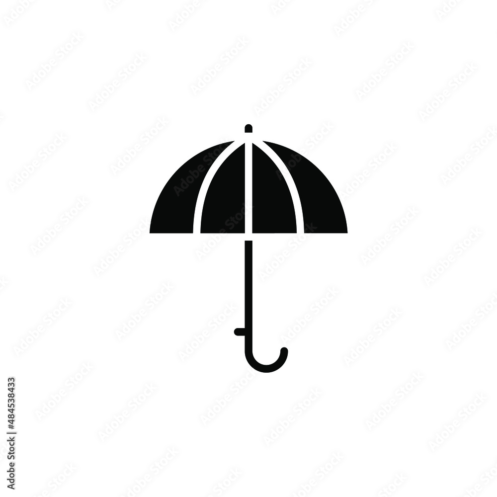 Umbrella, Weather, Protection Solid Icon Vector Illustration Logo Template. Suitable For Many Purposes.
