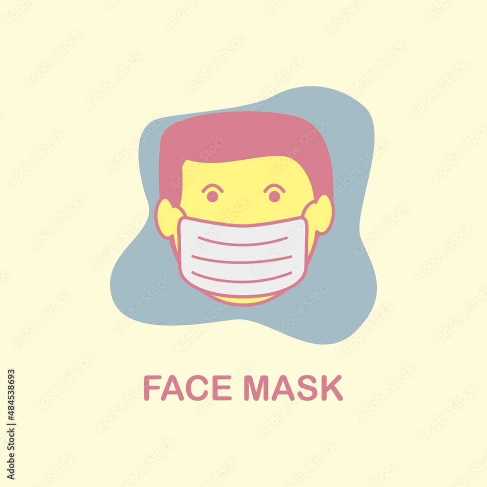 vector graphic illustration in the form of advice to wear a mask to avoid the corona virus, suitable for healthcare, medical visual content, education, etc