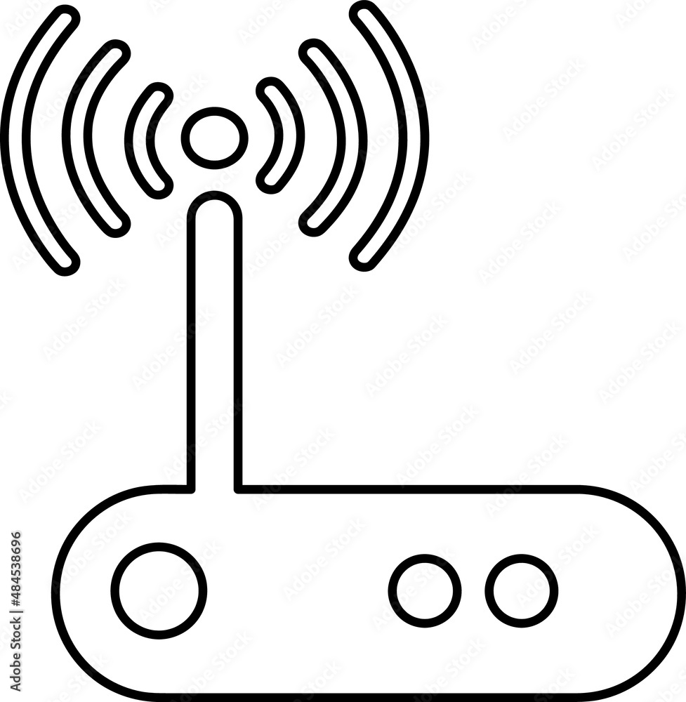 vector Icon of Wi-Fi Router icon outline.eps vector Icon of Wi-Fi Router icon outline.eps