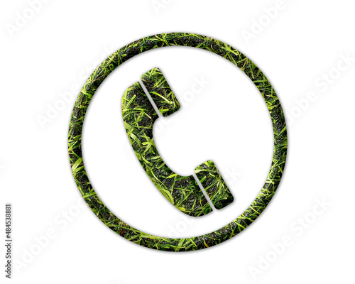 Calling Phone Grass green Logo icon illustration