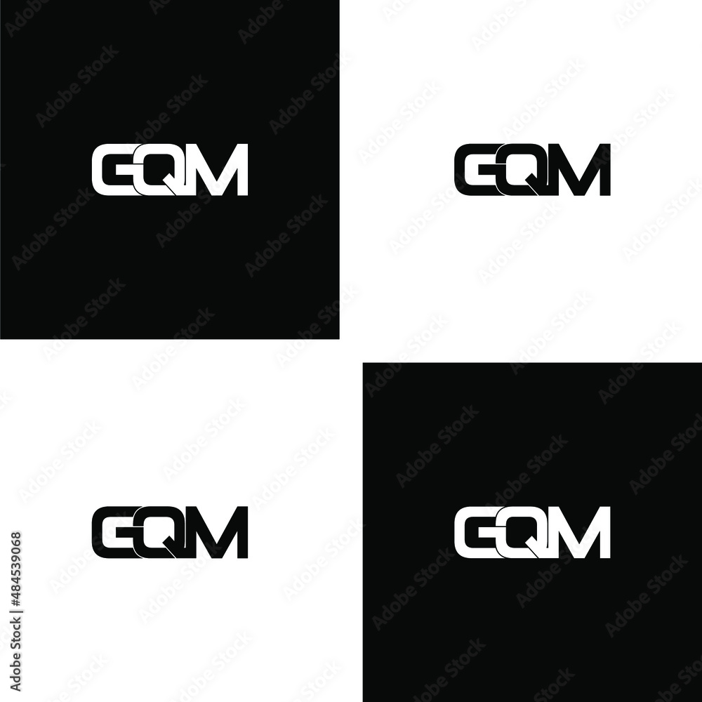 gqm letter original monogram logo design set gqm letter original monogram logo design set