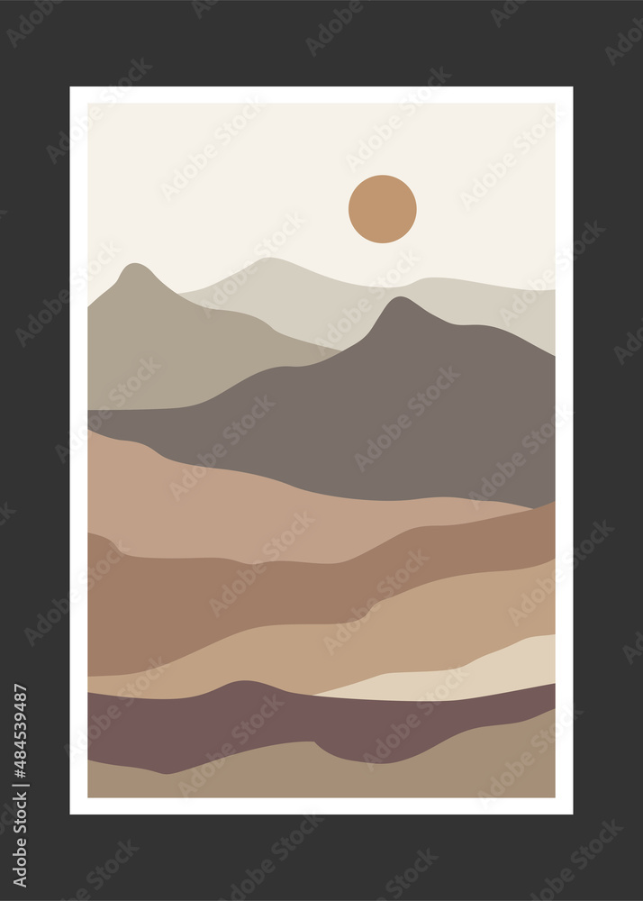 abstract mountain painting, Abstract background, Premium Vector