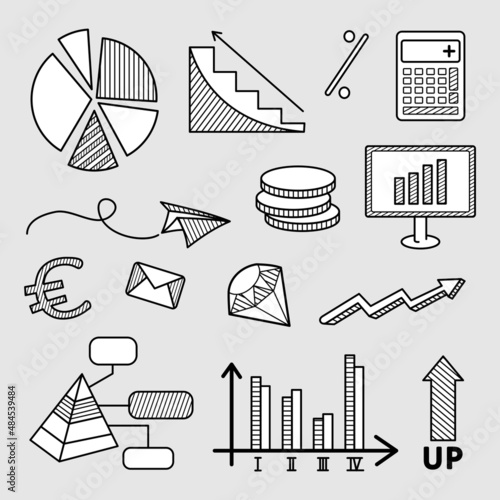 vector doodles of business plans and business ideas.