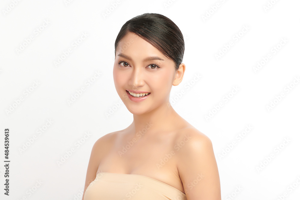 Beautiful young asian woman with clean fresh skin on white background, Face care, Facial treatment, Cosmetology, beauty and spa, Asian women portrait. Beautiful young asian woman with clean fresh skin on white background, Face care, Facial treatment, Cosmetology, beauty and spa, Asian women portrait.