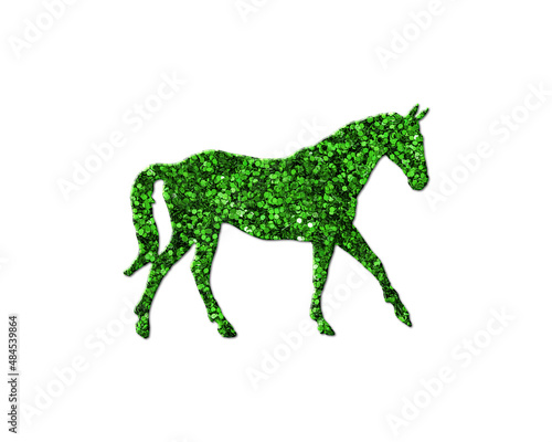 Horse Animal Green Glitter Icon Logo Symbol illustration