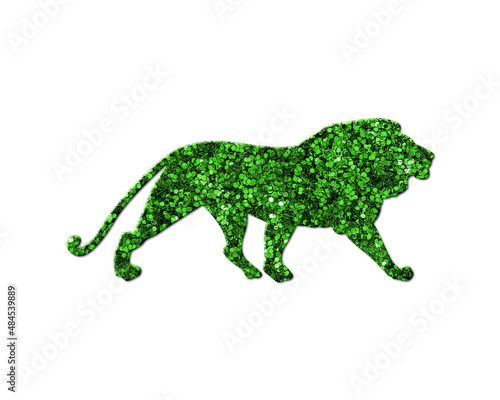 Lion Leo Animal Green Glitter Icon Logo Symbol illustration