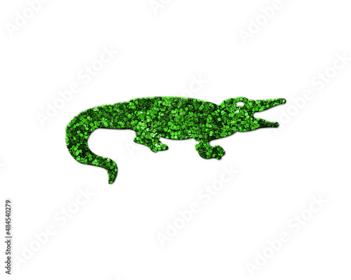Crocodile Alligator Green Glitter Icon Logo Symbol illustration