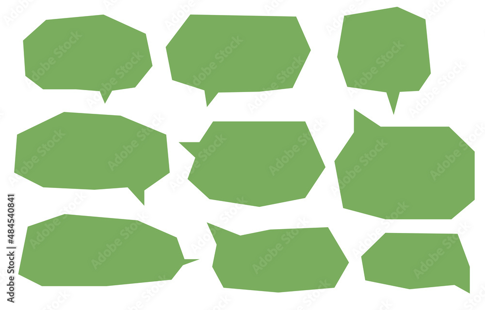 Set green speech bubbles on white background. chat box and doodle message or communication icon Cloud speaking for comics and minimal message dialog Set green speech bubbles on white background. chat box and doodle message or communication icon Cloud speaking for comics and minimal message dialog